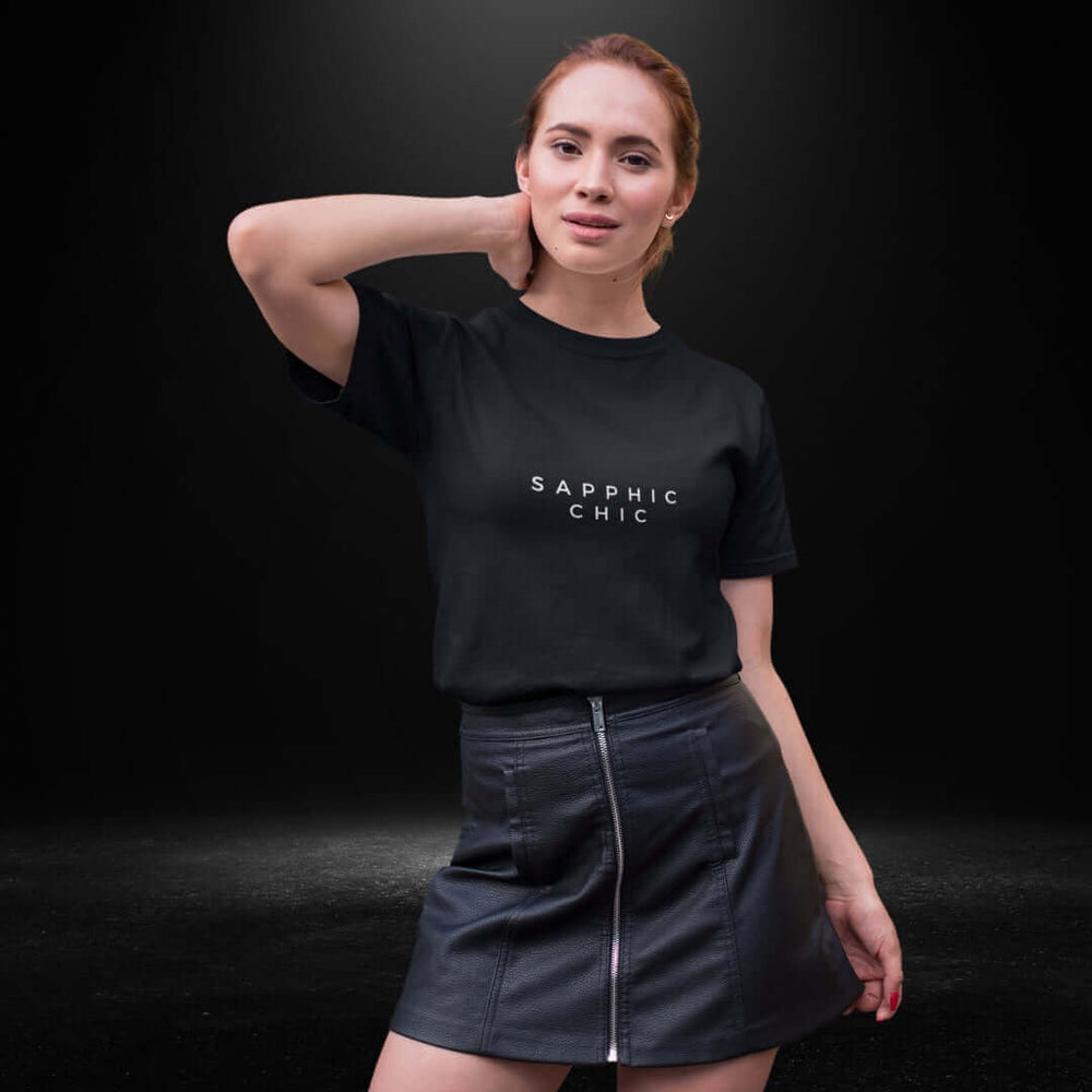Sapphic Chic Black Tee - Bite Me Now