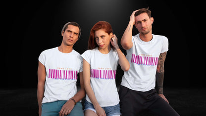 Same Love Pink Barcode White Tee