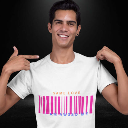 Same Love Pink Barcode White Tee