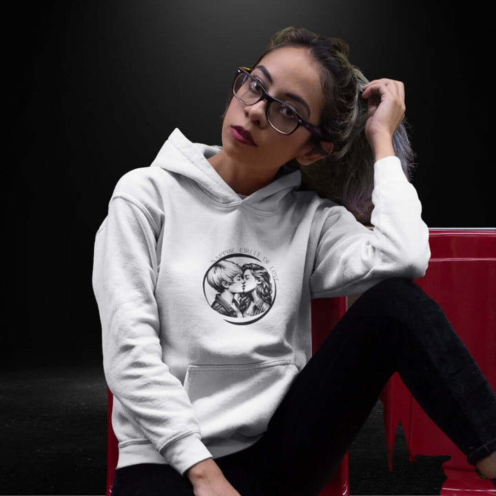 Sapphic Circle Of Love White Hoodie 