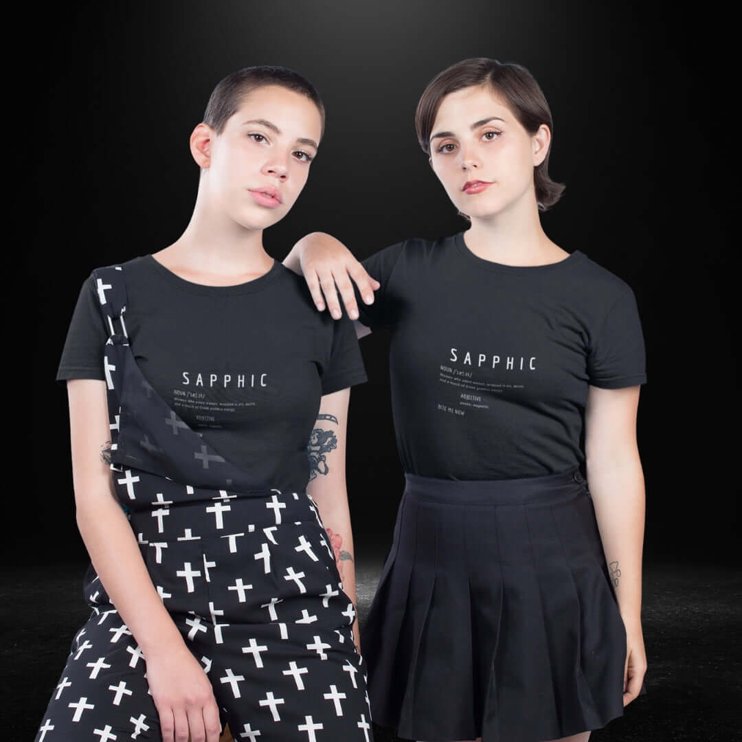 Sapphic Definitions Black Tee - Bite Me Now