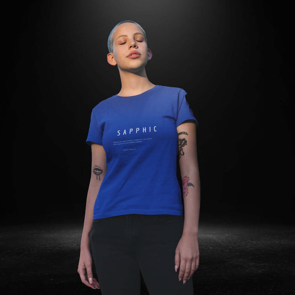 Sapphic Definitions Blue Tee - Bite Me Now