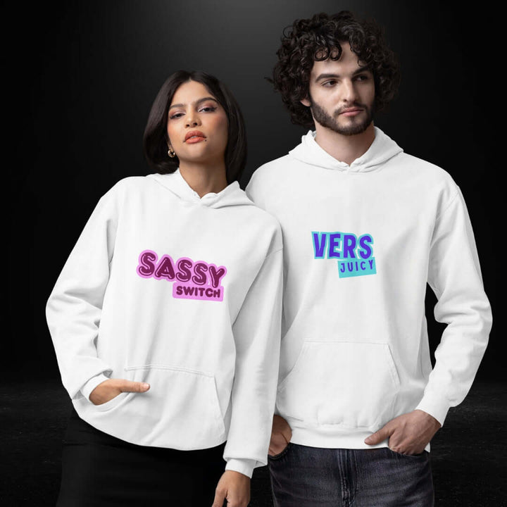 Sassy Switch + Vers Juicy White Hoodie 