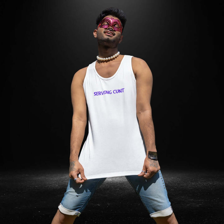 Serving Cunt White Tank 