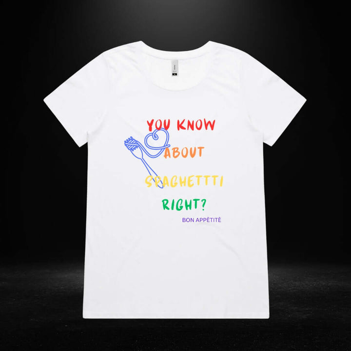 Spaghetti White Scoop Neck Tee