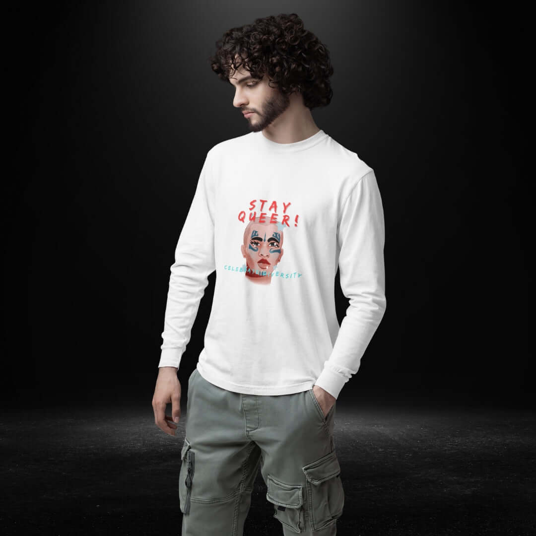 Stay Queer Celebrate Diversity White Long Sleeve Tee 