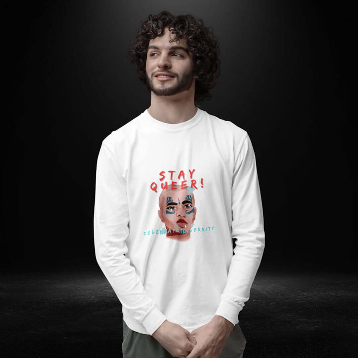 Stay Queer Celebrate Diversity White Long Sleeve Tee 