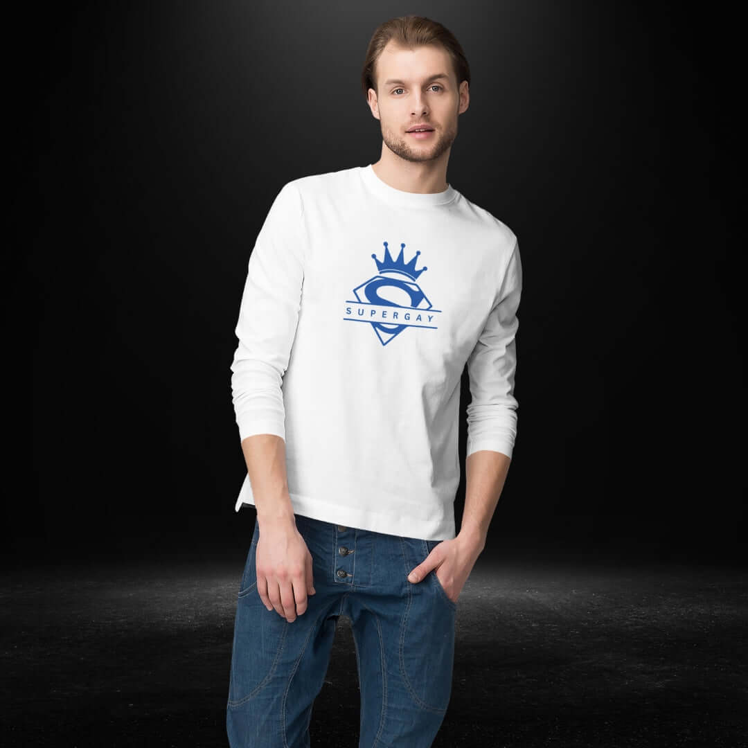 Super Gay White Long Sleeve Tee