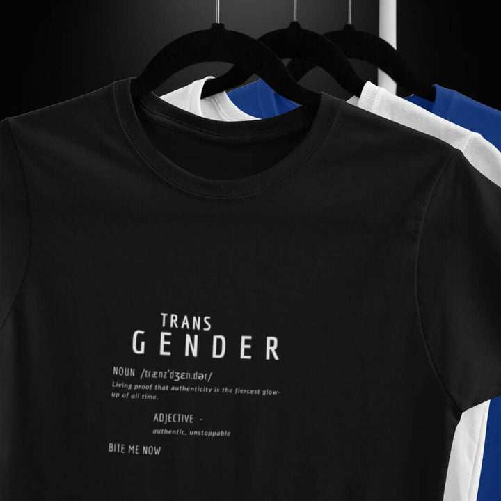 Transgender Definitions Black Tee -  Bite Me Now