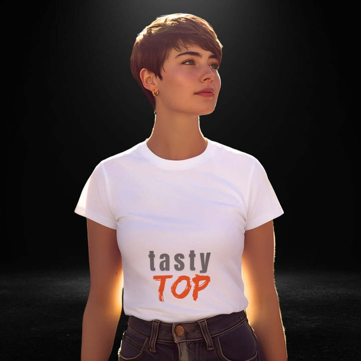 Tasty Top White Tee - Bite Me Now