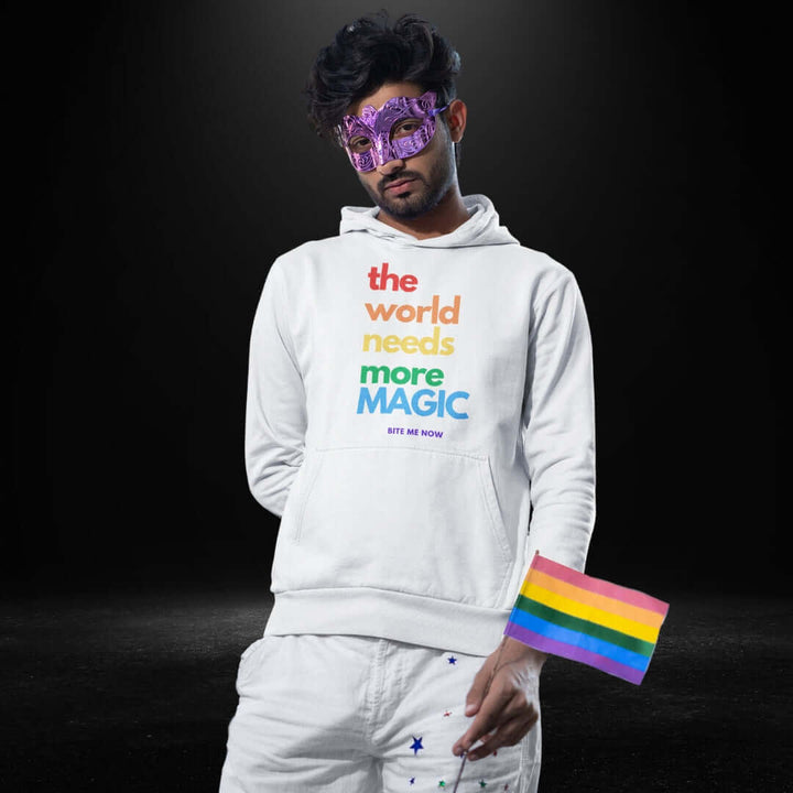 The World Needs More Magic White Hoodie - Bite Me Now