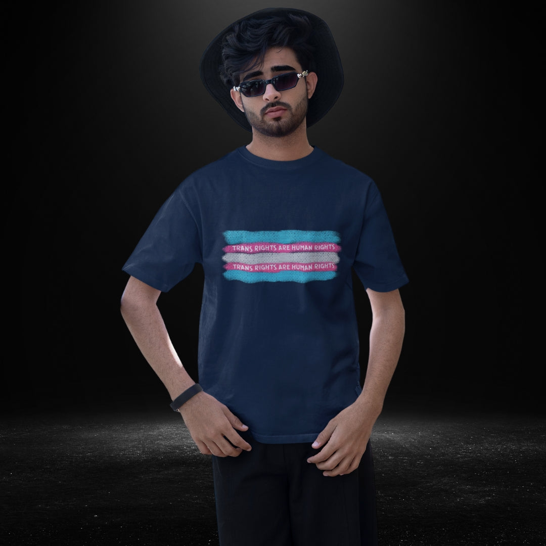 Trans Rights Are Human Rights Navy Tee