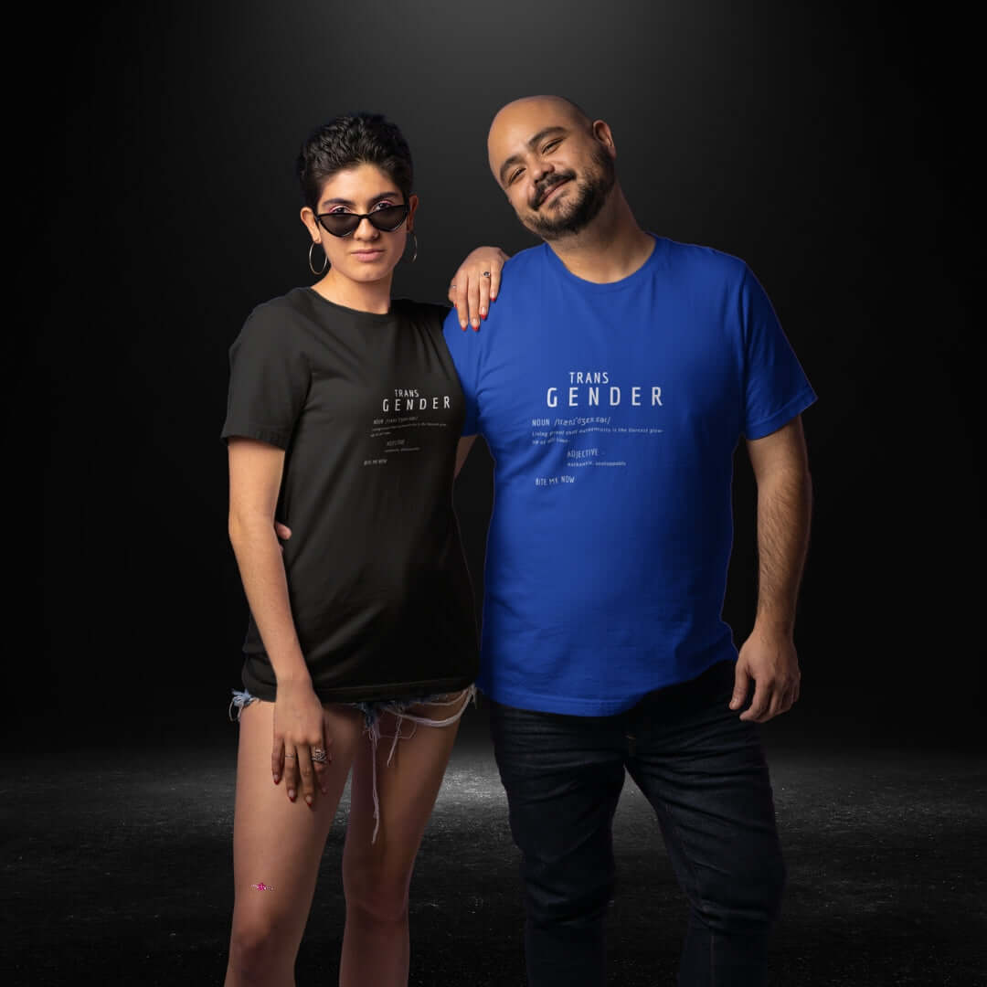 Transgender Definitions Blue & Black Tee -  Bite Me Now