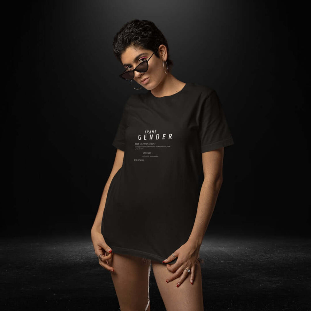 Transgender Definitions Black Tee -  Bite Me Now