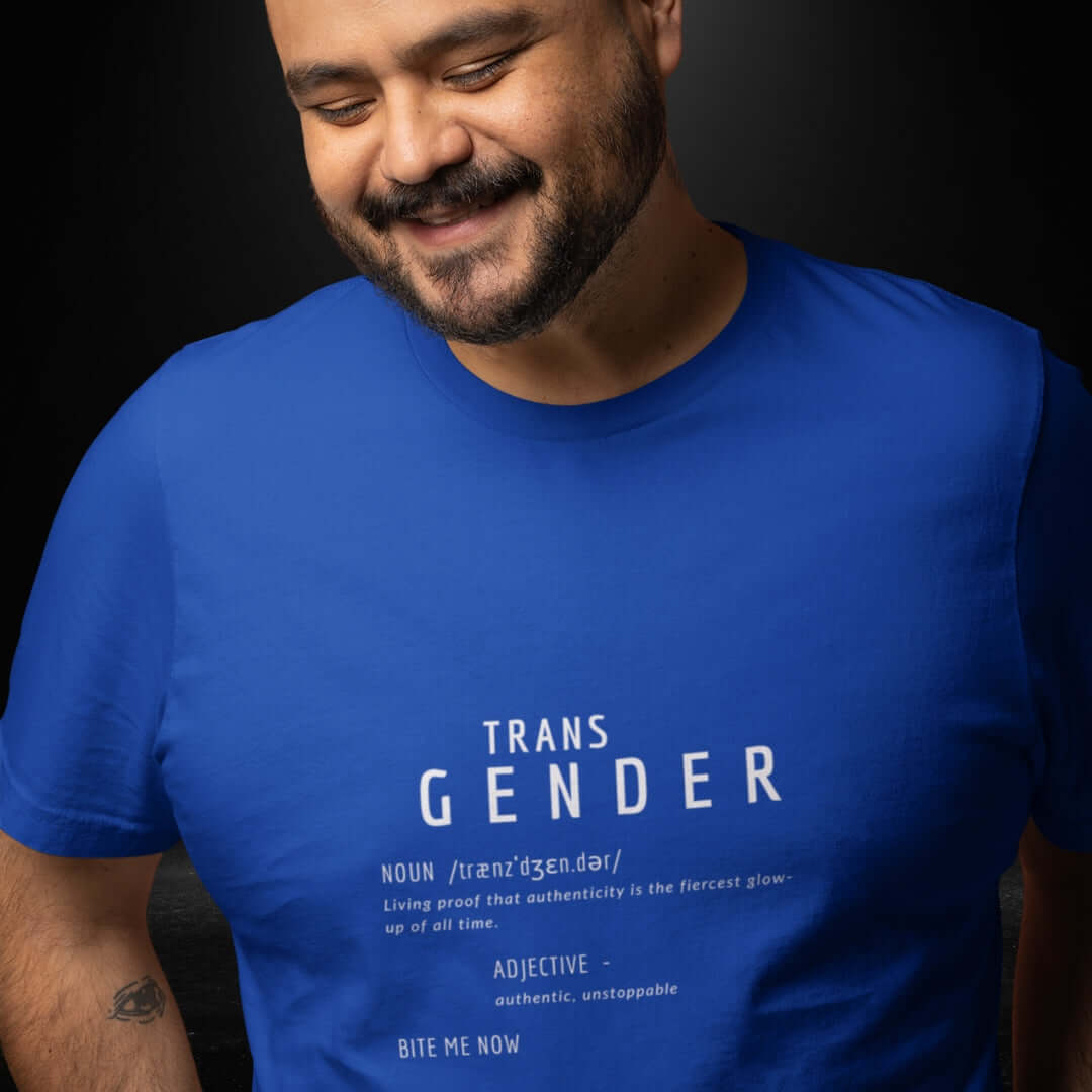 Transgender Definitions Blue Tee -  Bite Me Now