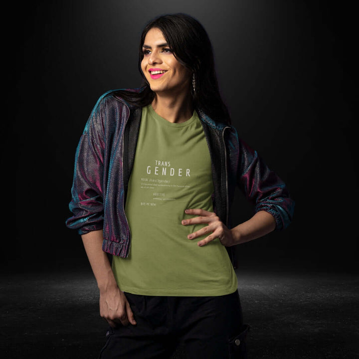 Transgender Definitions Olive Tee -  Bite Me Now