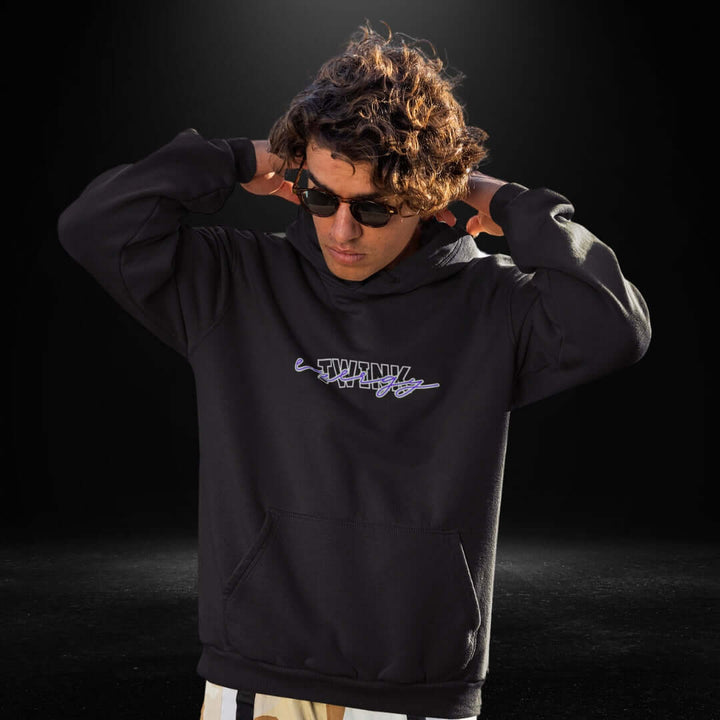 Twink Energy Black Hoodie (purple print)