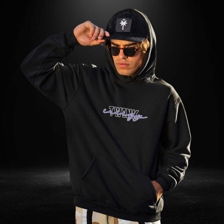 Twink Energy Black Hoodie (purple print)