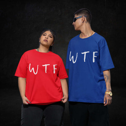 WTF Blue & Red Tee - Bite Me Now 