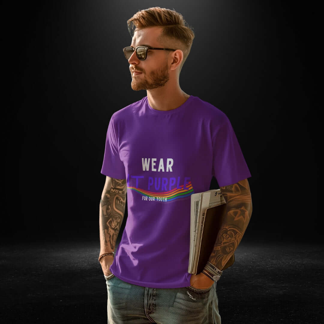 Wear It Purple For Our Youth Tee - Male - Bite Me Now