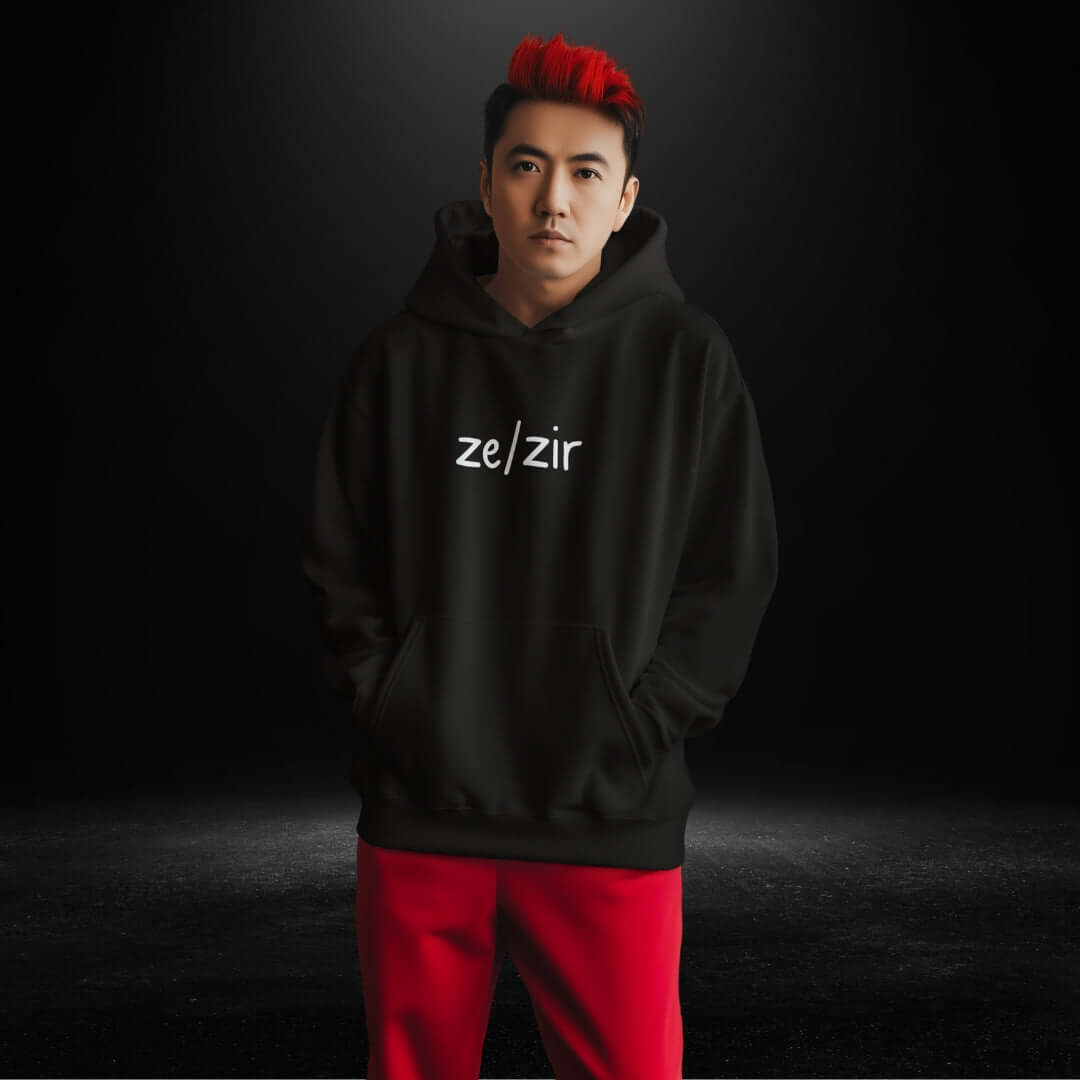 Ze / Zir Black Hoodie - Bite Me Now
