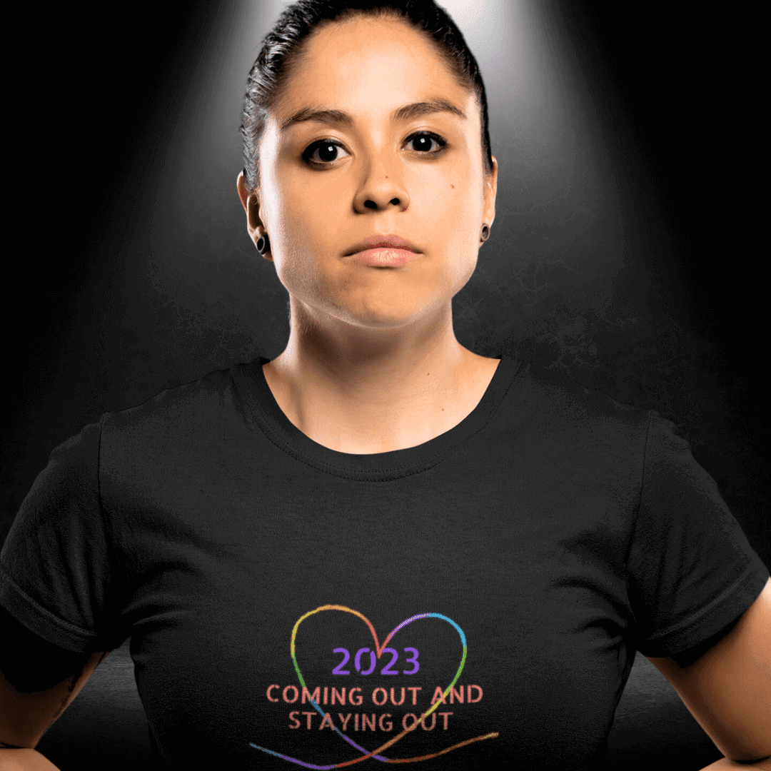 LGBTQ+ International Coming Out Day Tee - Coming Out & Staying Out - Bite Me Now