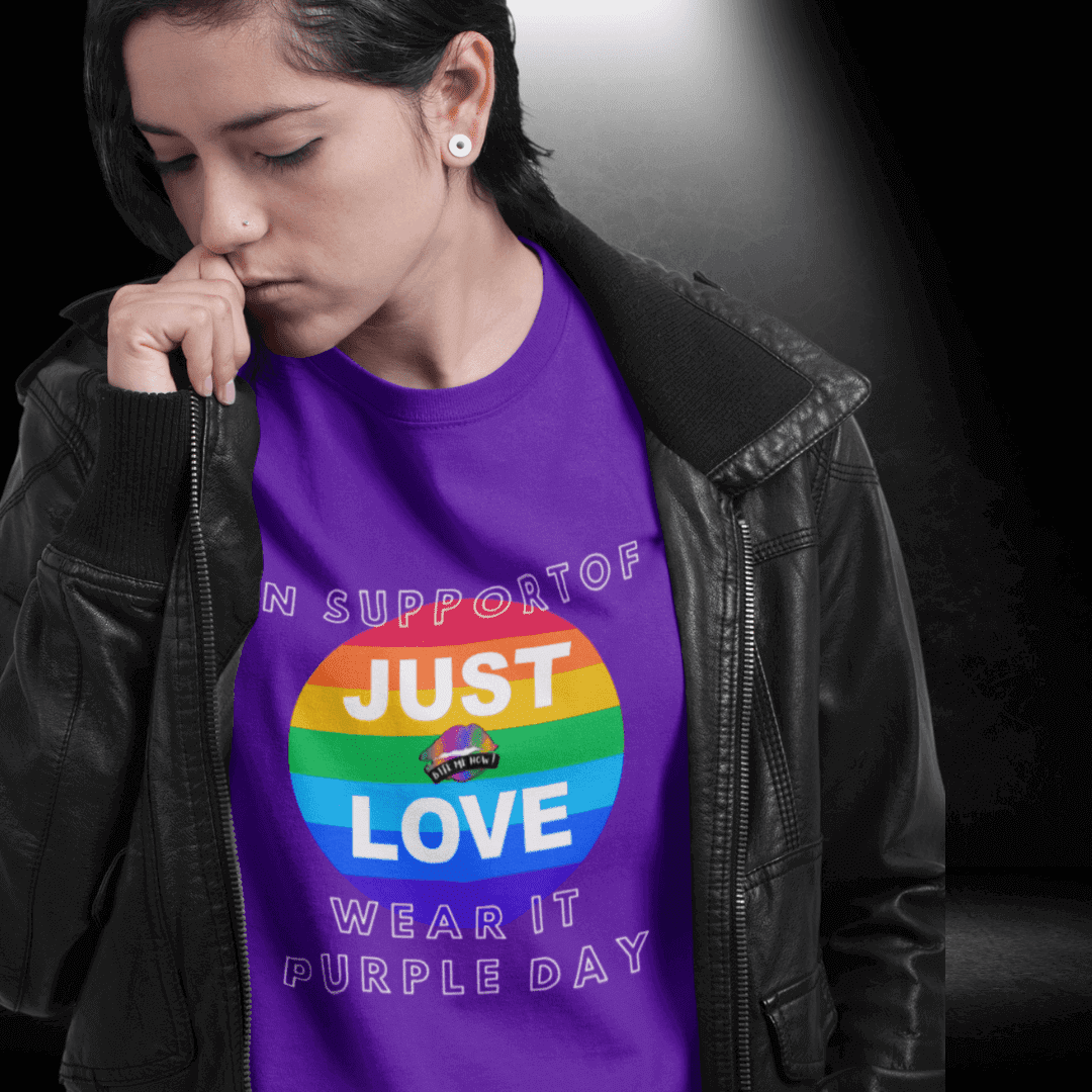 LGBTQ+ Wear it Purple Tee - Just Love - BiteMeNow