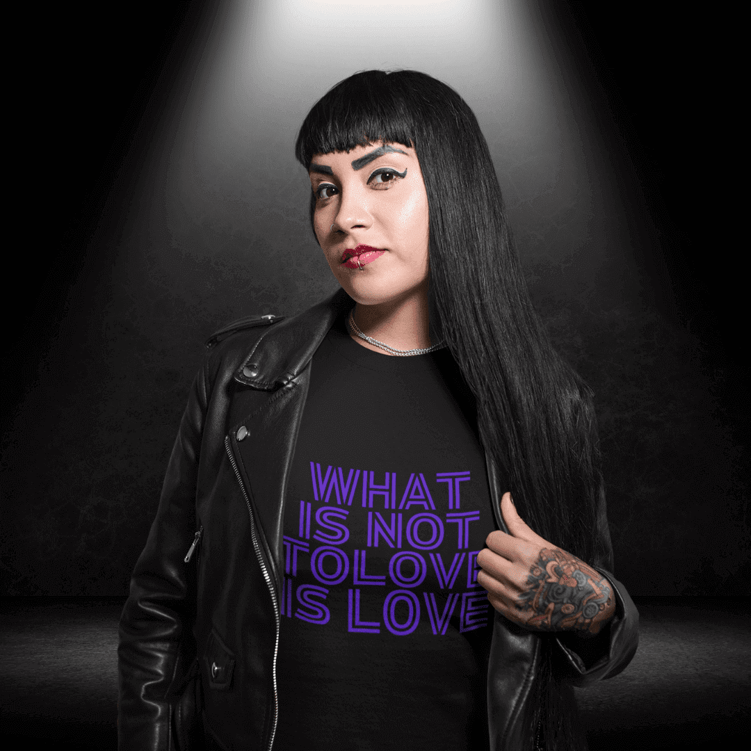 LGBTQ+ Tee - What is Not to Love (black tee) - BiteMeNow