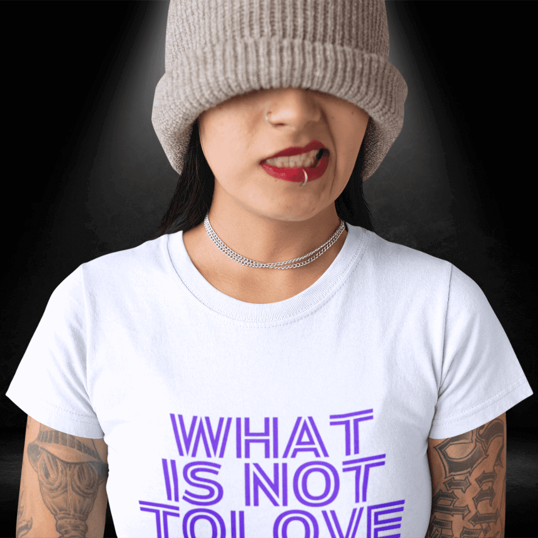 LGBTQ+ Tee - What is Not to Love (white tee) - BiteMeNow