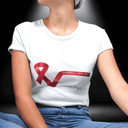 LGBTQ+ World Aids Day Tee - Red Ribbon - BiteMeNow